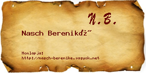 Nasch Bereniké névjegykártya